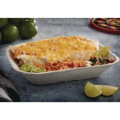 Pactiv Corp. M633524Y EarthChoice Pulpex 9.13 x 6.88 x 1.75 Steep Wall Paper Food Tray - Natural (460/Carton)