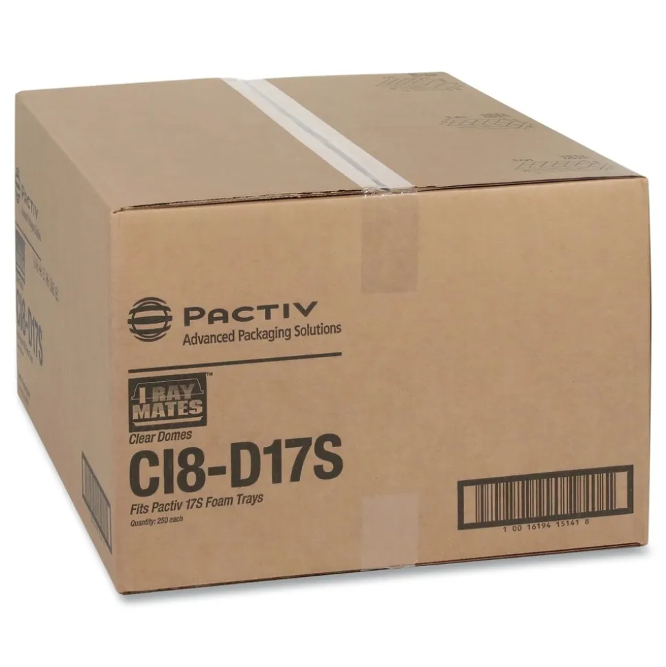 Pactiv Corp. 17S Deep Dome 8.3 in. x 4.8 in. x 2.1 in. Plastic OPS Dome-Style Lid - Clear