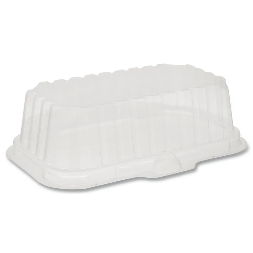 Pactiv Corp. 17S Deep Dome 8.3 in. x 4.8 in. x 2.1 in. Plastic OPS Dome-Style Lid - Clear