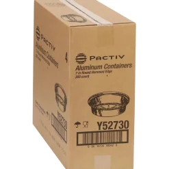 Pactiv Corp. Y52730 7 in. Diameter x 1.53 in. h 24 oz Aluminum Take-Out Container - Silver (250/Carton)