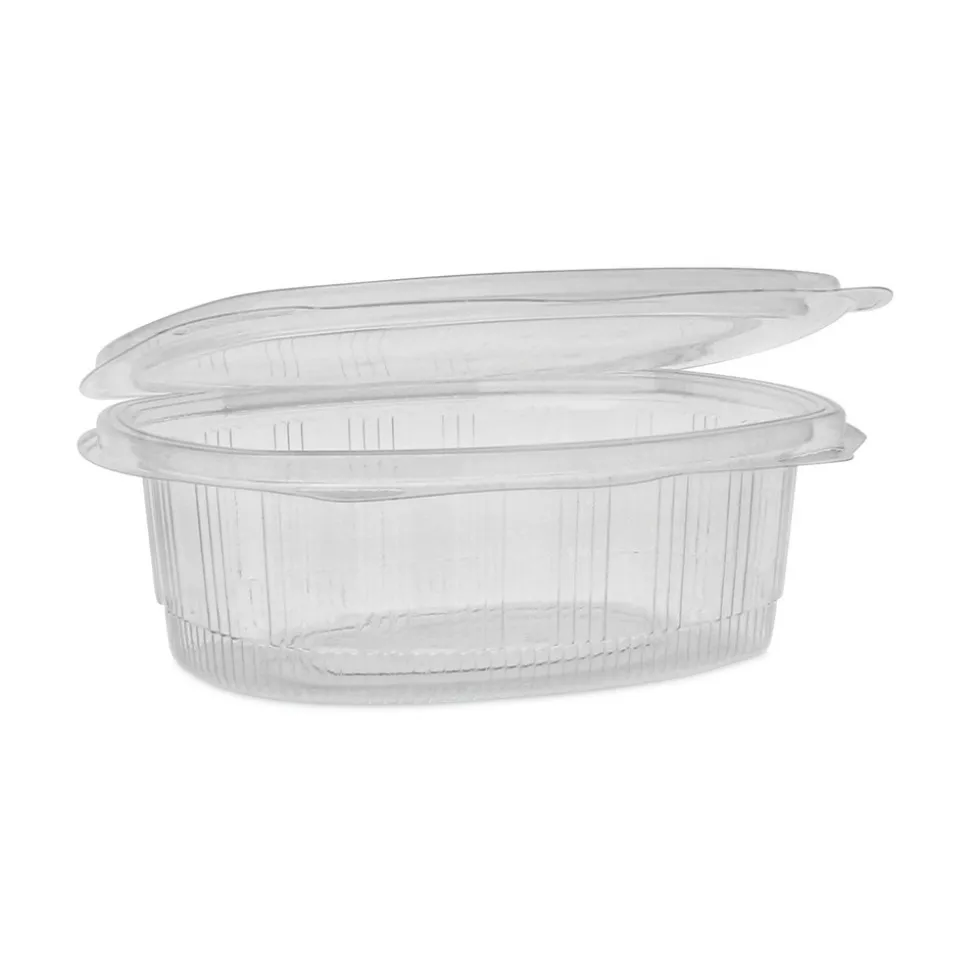 Pactiv Corp. YCA910240000 EarthChoice 24 oz. Recycled PET Hinged Container - Clear (280/Carton)