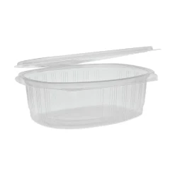 Pactiv Corp. YCA910480000 EarthChoice 48 oz. Recycled PET Hinged Container - Clear (190/Carton)