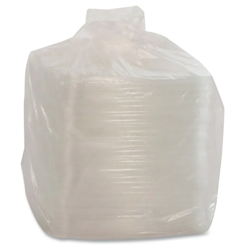 Pactiv Corp. YCI853000000 9 in. x 7.38 in. x 0.19 in., Deli Container Lid, Flat Lid For 3-Compartment 48/64 oz. Containers - Clear (220/Carton)