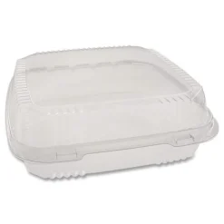 Pactiv Corp. YCI811100000 Clearview Smartlock 9.22 in. x 8.88 in. x 2.91 in. Hinged Lid Containers - Clear (200/Carton)