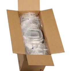 Pactiv Corp. Y6708PET 8.2 in. x 6.2 in. x 1.3 in. 22 oz. Classic Carry-Out Aluminum Container with PET Dome Lid - Silver/Clear (100/Carton)