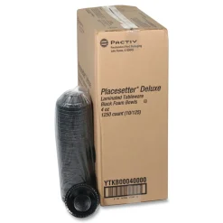 Pactiv Corp. YTKB00040000 4 oz. Placesetter Deluxe Laminated Foam Dinnerware Bowl - Black (1250/Carton)
