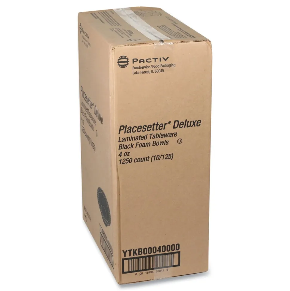 Pactiv Corp. YTKB00040000 4 oz. Placesetter Deluxe Laminated Foam Dinnerware Bowl - Black (1250/Carton)
