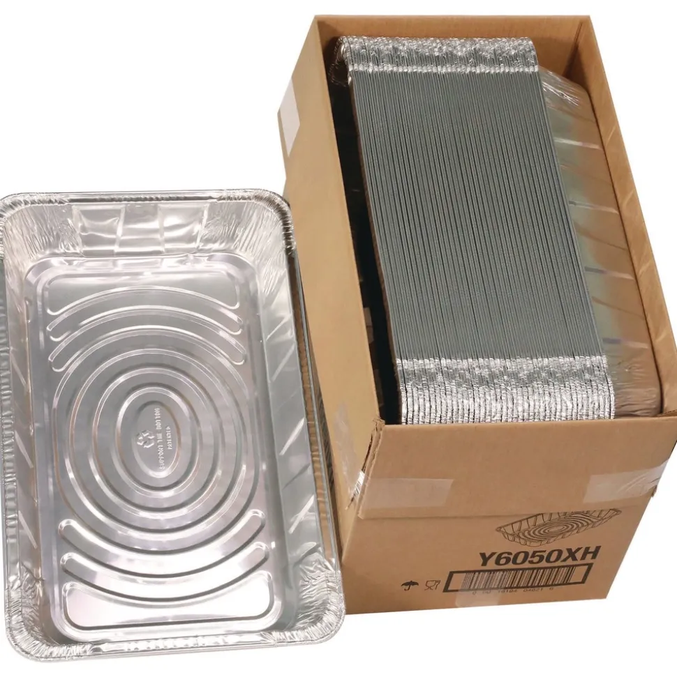 Pactiv Corp. Y6050XH 19.6 x 11.6 3.4 in. Full-Size Deep Aluminum Steam Table Pan (40/Carton)