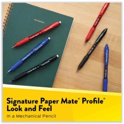 Paper Mate 0.7 mm HB (#2) Profile Mechanical Pencils - Black Lead/Assorted Barrel Colors (8/Pack)