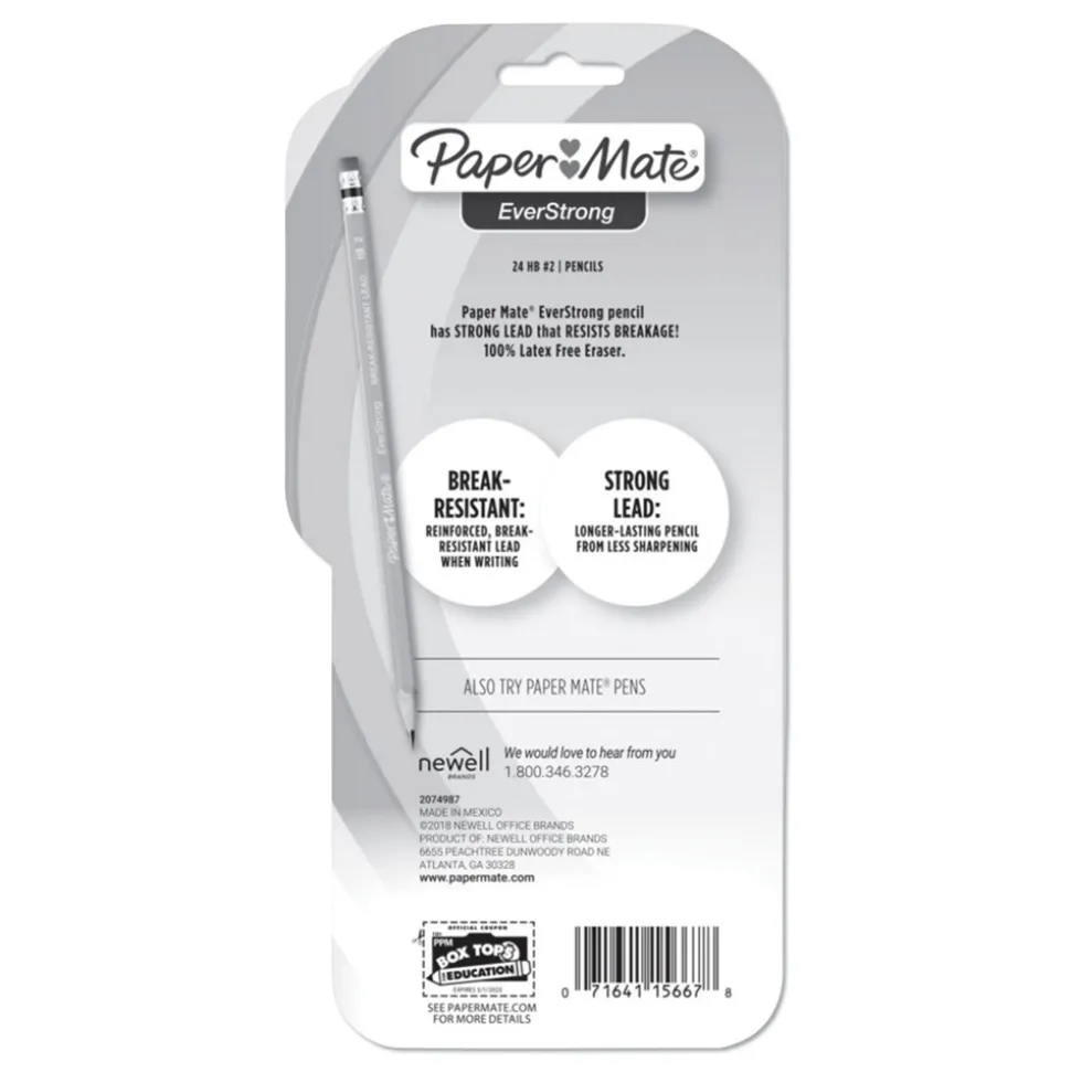 Paper Mate EverStrong No. 2 Pencils - Black Lead/Yellow Barrel (24/Pack)
