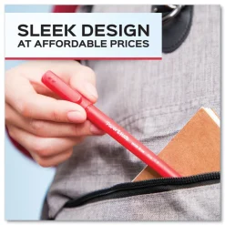 Paper Mate Fine 0.8 mm Write Bros. Stick Ballpoint Pen - Red Ink/Barrel (1-Dozen)