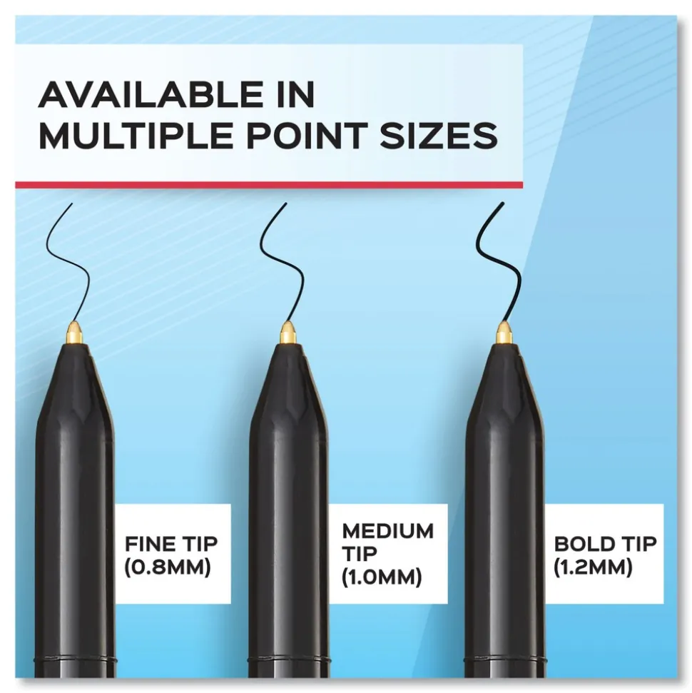 Paper Mate Fine 0.8 mm Write Bros. Stick Ballpoint Pen - Red Ink/Barrel (1-Dozen)