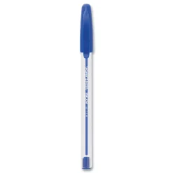 Paper Mate Medium 1 mm InkJoy 50ST Stick Ballpoint Pen - Blue Ink/Clear Barrel (60/Pack)