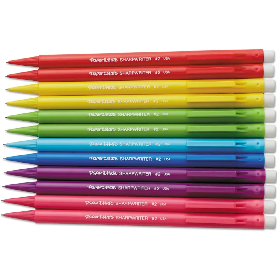 Paper Mate SharpWriter 0.7 millimeter Mechanical Pencil - Black Lead/Assorted Barrel Colors (12/Pack)