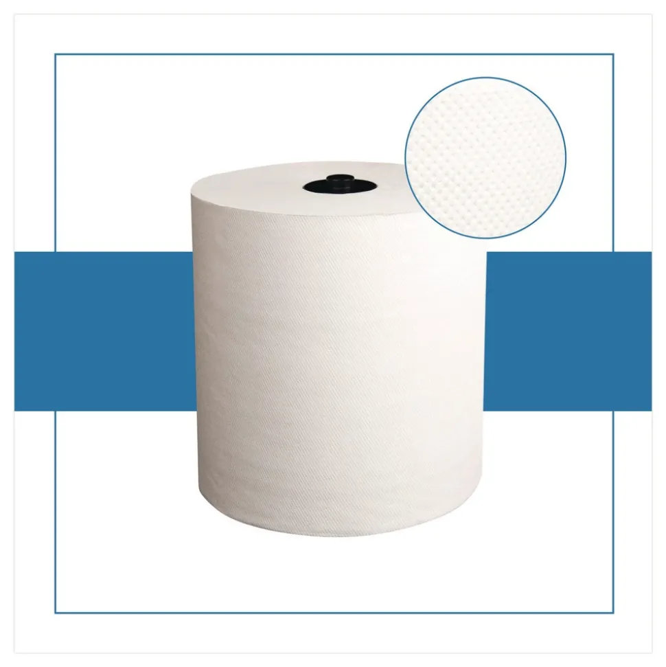 Papernet 7.9 in. x 700 ft. 1-Ply HyTech Seas Hardwound Roll Towels - White (6/Carton)