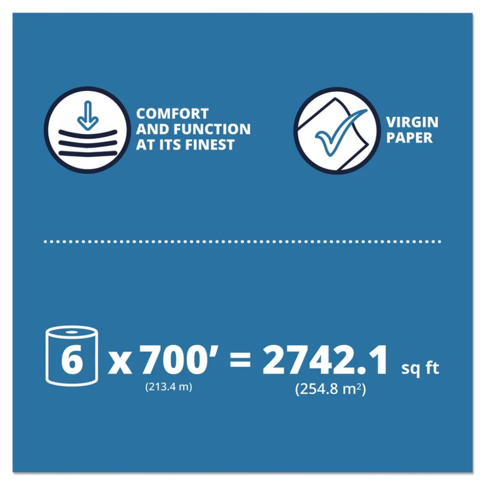 Papernet 7.9 in. x 700 ft. 1-Ply HyTech Seas Hardwound Roll Towels - White (6/Carton)