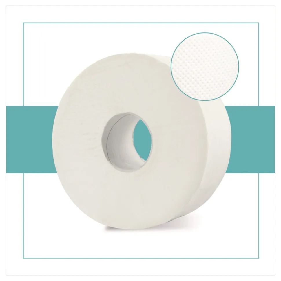 Papernet 3.3 in. x 750 ft. 1-Ply HyTech Seas Septic Safe Mini JRT - White (6/Carton)