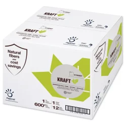 Papernet 7.8 in. x 600 ft. 1-Ply Kraft Tech Hardwound Roll Towel - Brown (12/Carton)