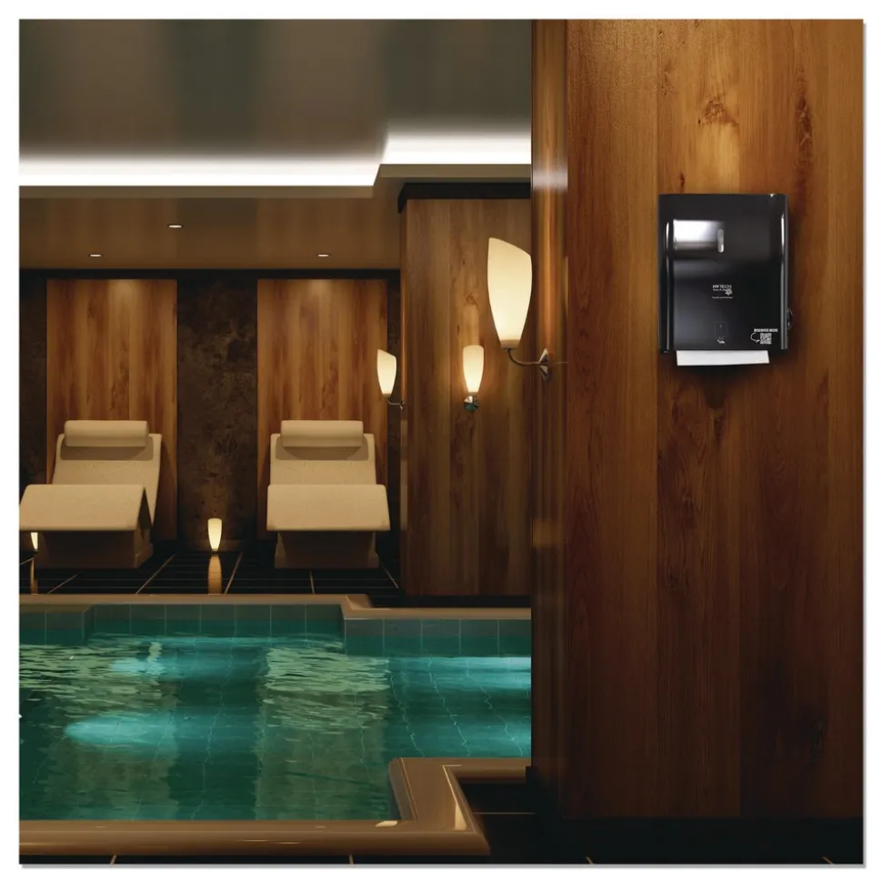 Papernet 11.8 x 9.8 x 14.2 Hy Tech Automatic Towel Dispenser - Black (1/Carton)