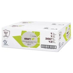 Papernet Kraft Tech Hardwound Paper Towel Kraft 1-Ply 5.5 x 5.5 Brown 350 ft/Roll 12 Rolls/Carton