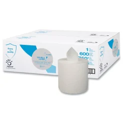 Papernet 1-Ply 7.6 x 15 Double Layer Paper Towel - White (6/Carton)