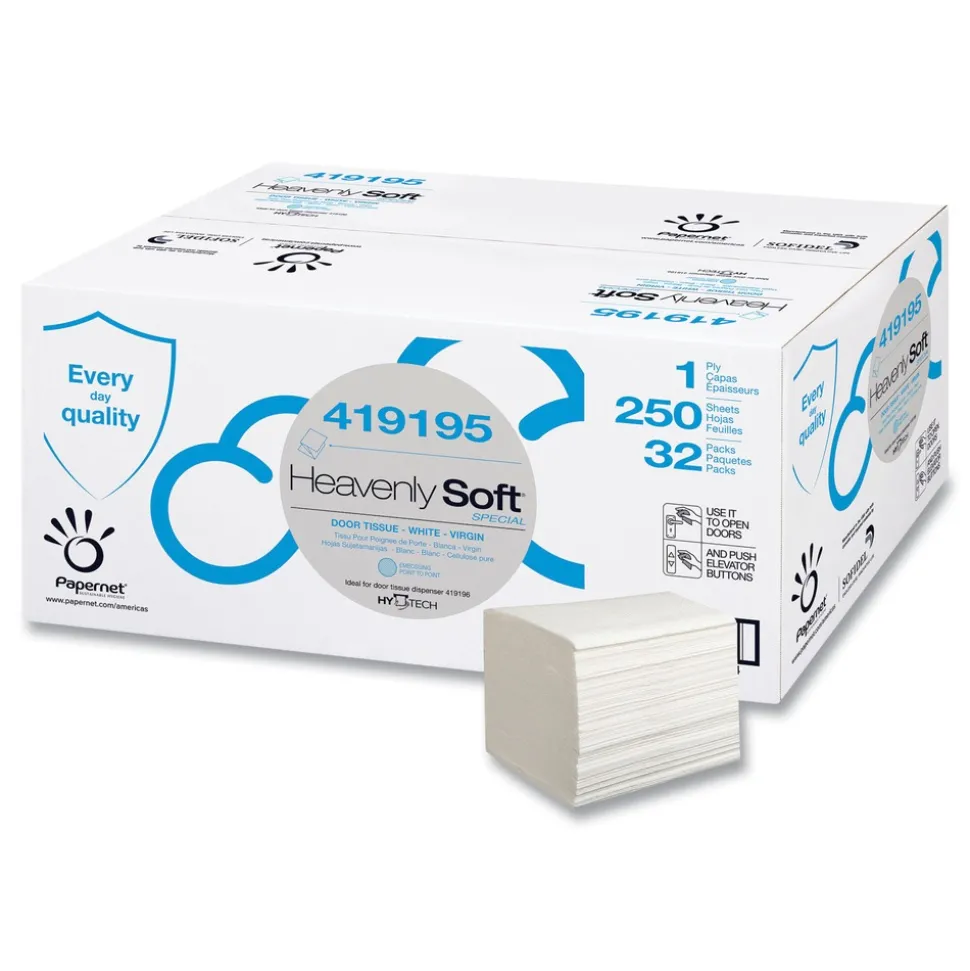Papernet 1-Ply 4.1 x 5.1 Heavenly Soft Special Door Tissue - White (32/Carton)