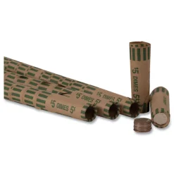 Pap-R Products 5 Dollars in Dimes Preformed Tubular Coin Wrappers (1000/Box)