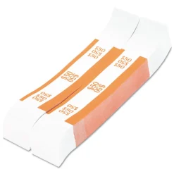 Pap-R Products 50 in Dollar Bills Currency Straps - Orange (1000/Pack)