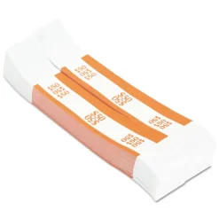 Pap-R Products 50 in Dollar Bills Currency Straps - Orange (1000/Pack)