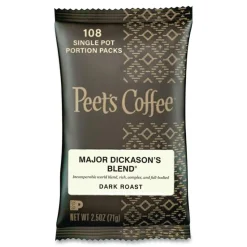 Peet's Coffee & Tea 504916 2.5 oz. Major Dickason's Blend Coffee Fraction Packs (18/Box)