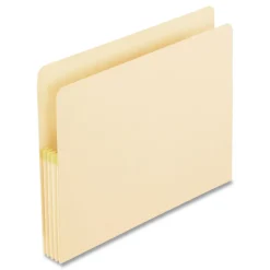 Pendaflex 3.5 in. Expansion Letter Size Manila Drop Front Shelf File Pockets with Rip-Proof-Tape Gusset Top - Manila (25/Box)