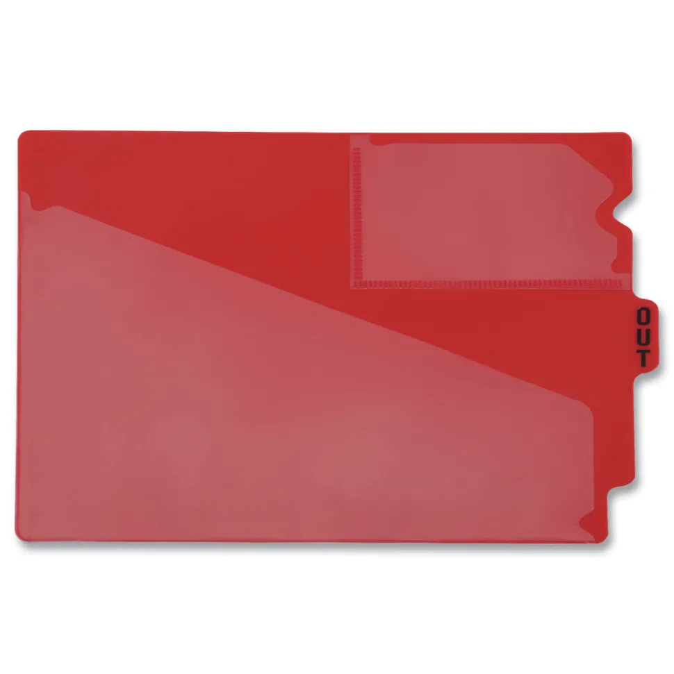 Pendaflex 1/3-Cut Center Position Letter Size Colored Poly End Tab Out Guides - Red (50/Box)