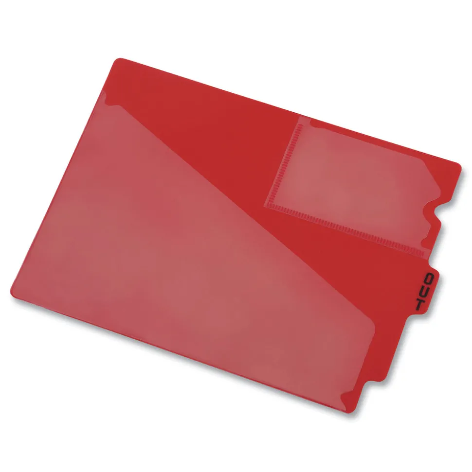 Pendaflex 1/3-Cut Center Position Letter Size Colored Poly End Tab Out Guides - Red (50/Box)