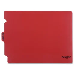 Pendaflex 1/3-Cut Center Position Letter Size Colored Poly End Tab Out Guides - Red (50/Box)