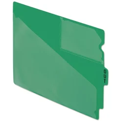 Pendaflex 1/3-Cut Center Position Letter Size Colored Poly End Tab Out Guides - Green (50/Box)