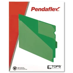 Pendaflex 1/3-Cut Center Position Letter Size Colored Poly End Tab Out Guides - Green (50/Box)