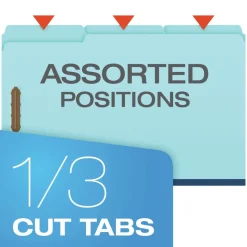 Pendaflex Heavy-Duty Pressboard Folders With Embossed Fasteners, Legal Size, Blue, 25/box