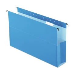 Pendaflex SureHook 3 in. Capacity 1/5-Cut Tabs 1 Section Legal Size Reinforced Extra-Capacity Hanging Box File - Blue (25/Box)