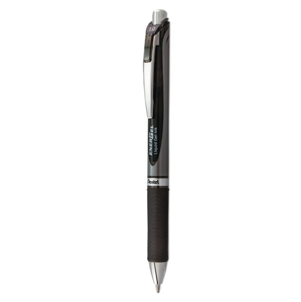 Pentel Bold 1 mm EnerGel RTX Retractable Gel Pen - Black Ink and Black/Gray Barrel
