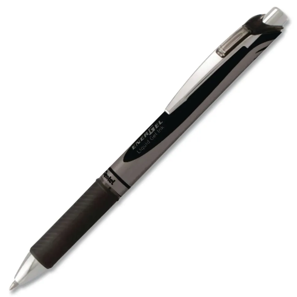 Pentel Bold 1 mm EnerGel RTX Retractable Gel Pen - Black Ink and Black/Gray Barrel