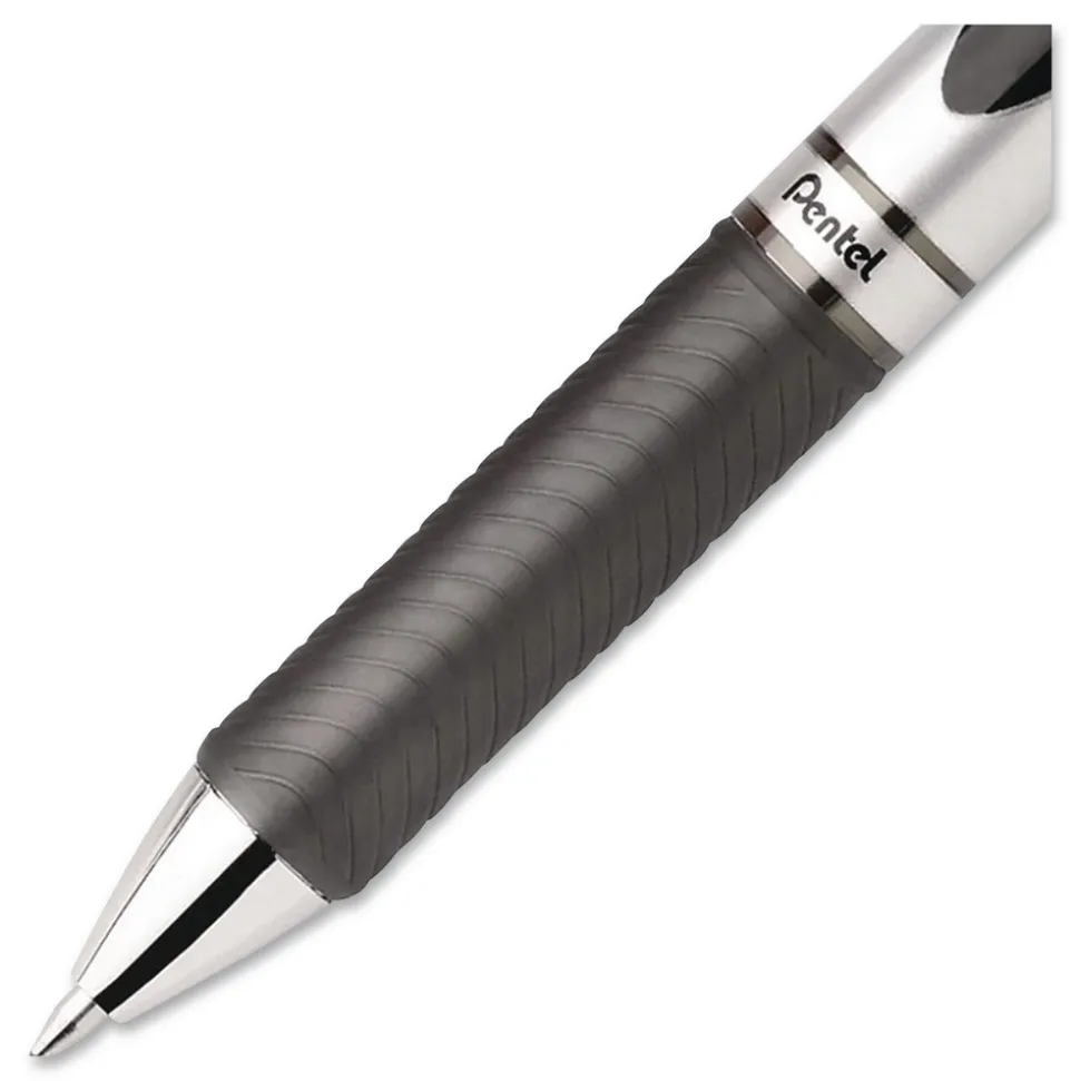 Pentel EnerGel PRO Permanent Ink Medium 0.7 millimeter Retractable Hybrid Gel Pen - Blue Ink/Black Barrel