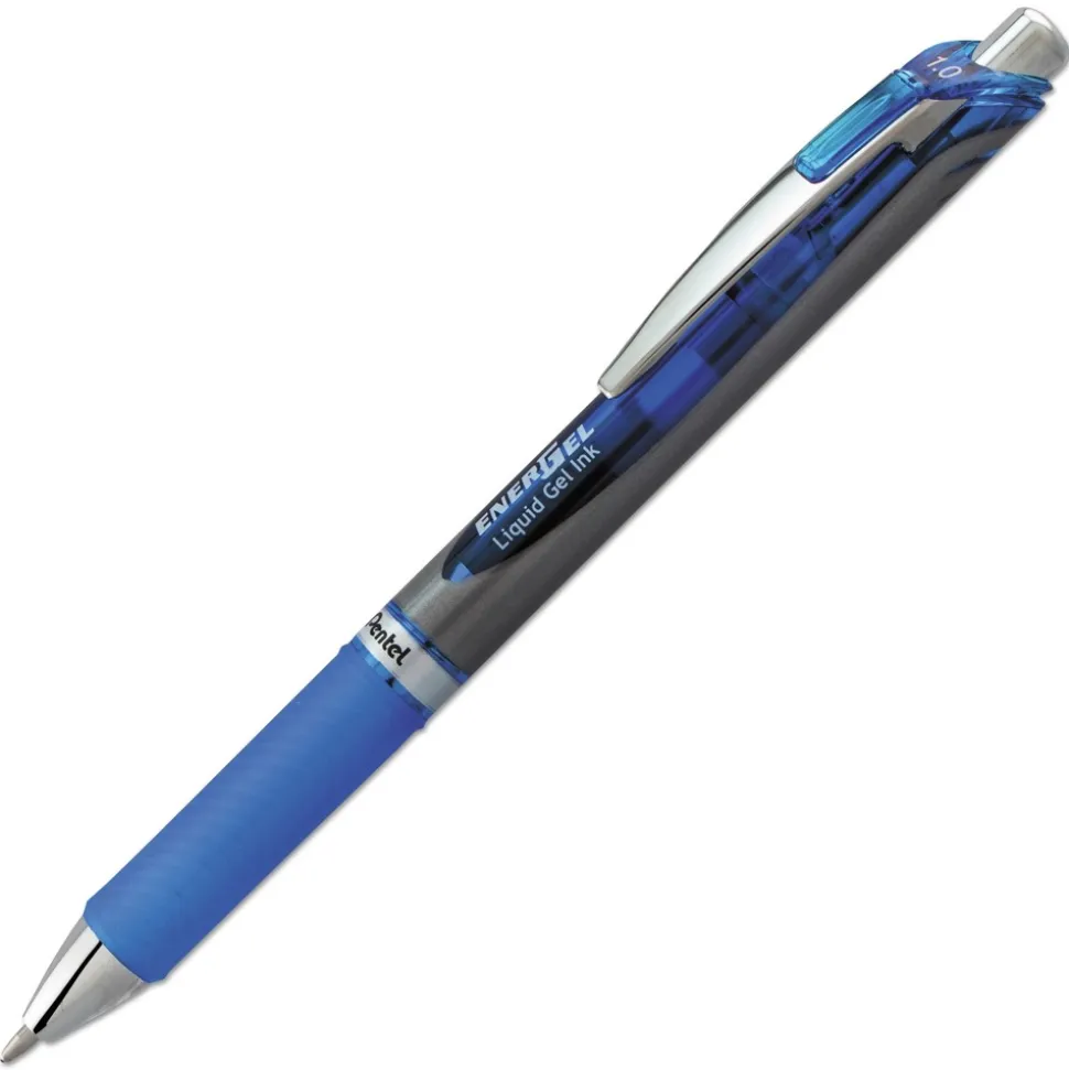 Pentel EnerGel RTX Bold 1 millimeter Retractable Gel Pen - Blue Ink/Blue/Gray Barrel