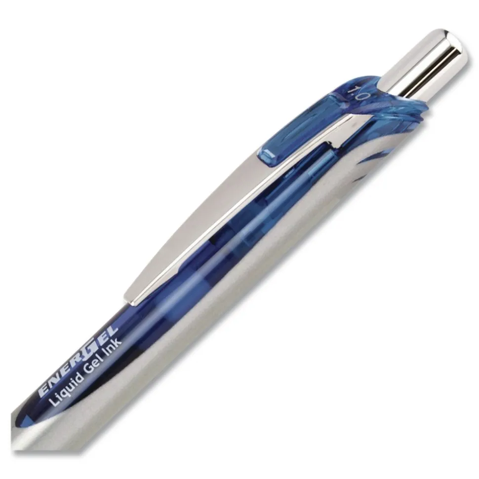 Pentel EnerGel RTX Bold 1 millimeter Retractable Gel Pen - Blue Ink/Blue/Gray Barrel