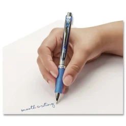 Pentel EnerGel RTX Bold 1 millimeter Retractable Gel Pen - Blue Ink/Blue/Gray Barrel