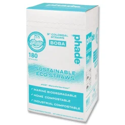 phade 511208 9 in. Marine Biodegradable Boba Straws - Ocean Blue (720/Carton)