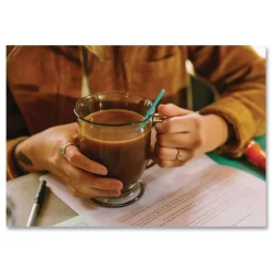 phade 511170 5 in. PHA Marine Biodegradable Stir Straws - Ocean Blue (1000/Box, 6 Boxes/Carton)