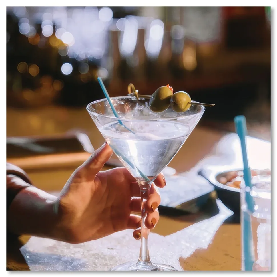 phade 511181 5 in. PHA Marine Biodegradable Stir Straws - Ocean Blue (1000/Box, 6 Boxes/Carton)