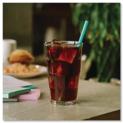 phade 511167 7.75 in. PHA Wrapped Marine Biodegradable Straws - Ocean Blue (375/Box, 10 Boxes/Carton)