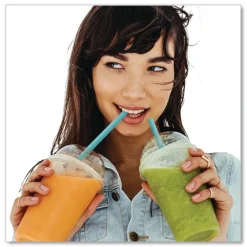 phade 511167 7.75 in. PHA Wrapped Marine Biodegradable Straws - Ocean Blue (375/Box, 10 Boxes/Carton)