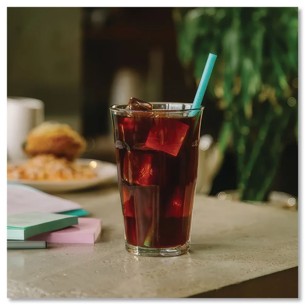 phade 511178 7.75 in. PHA Wrapped Marine Biodegradable Straws - Ocean Blue (375/Box, 10 Boxes/Carton)